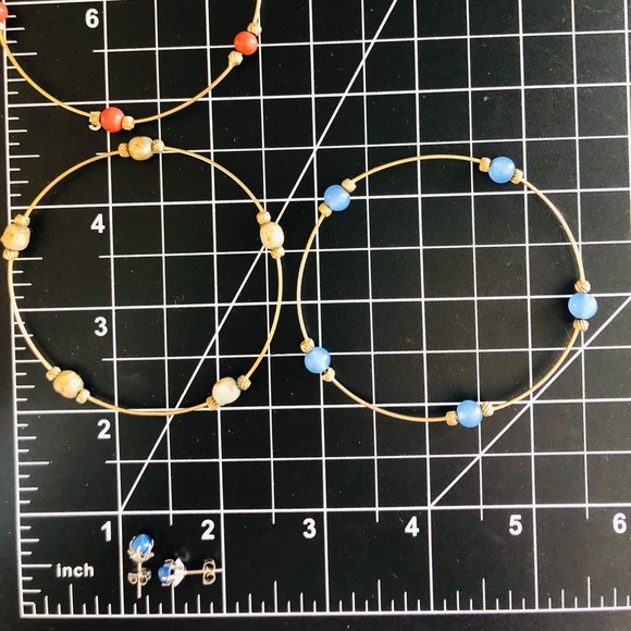 Vintage Blue Star Sapphire Earrings & Bracelet Stack - Picture 9 of 11